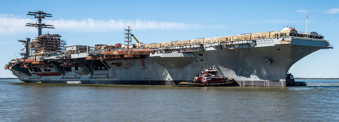 NEWPORT NEWS, Va. (April 8, 2024) The Nimitz-class aircraft carrier USS John C. Stennis (CVN 74) is moved to an outfitting berth in Newport News, Virginia, April 8, 2024. 
